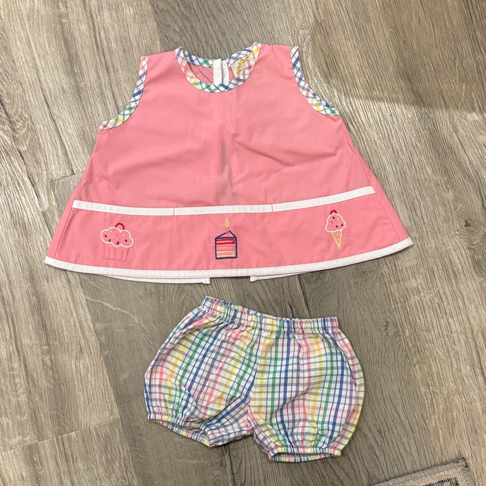 The Beaufort Bonnet Company Pink Ice Cream and Cake Kids Dress Set